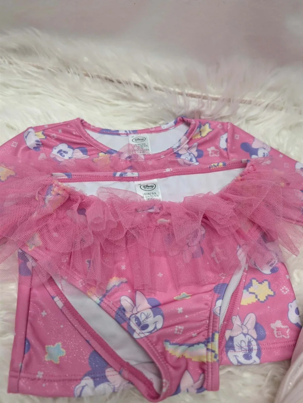 Disney minnie mouse bundle y2k 2000s nwot swim suit 2 pc and skirt